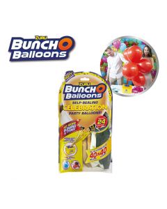 Bunch O Balloons Bag - 24 Balloons Zwart-Goud-Wit