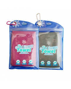 Cool Down Towel - Koelhanddoek - grijs/roze