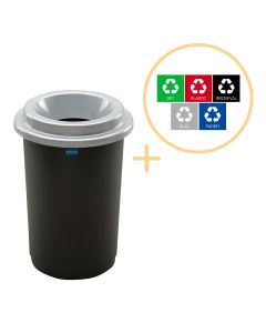 Plafor Eco Prullenbak 50L – Recycling – Zilver