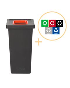 Plafor - Fit Prullenbak 75L – Recycling – Rood